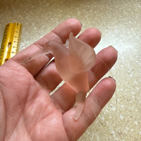 Vintage Blown Glass Hummingbird Figurines Clear Pink Gold Set of 5 - Picture 5 of 16